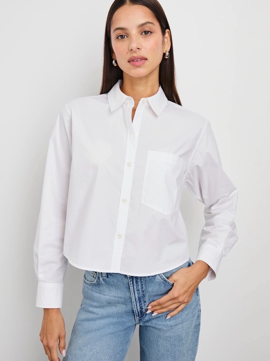 Rails Tops - Rails Cropped Classic White Button-Down